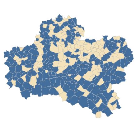 Répartition de Viola arvensis Murray dans le Loiret