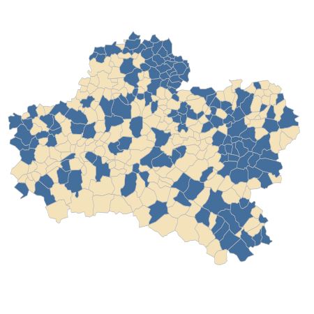 Répartition de Viola hirta L. dans le Loiret