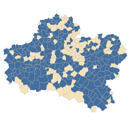 Répartition de Viola odorata L. dans le Loiret