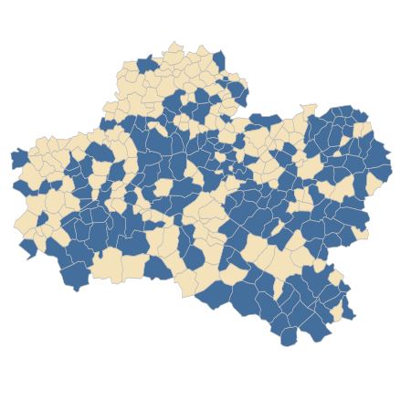 Répartition de Viola reichenbachiana Jord. ex Boreau dans le Loiret