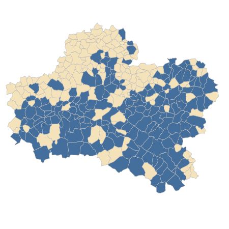 Répartition de Viscum album L. dans le Loiret