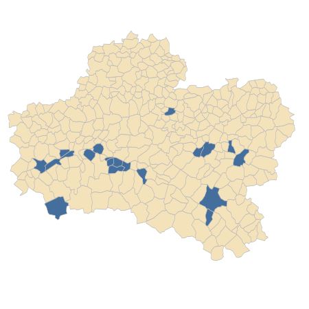 Répartition de Vitis vinifera L. dans le Loiret