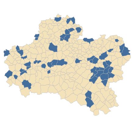 Répartition de Berberis aquifolium Pursh dans le Loiret