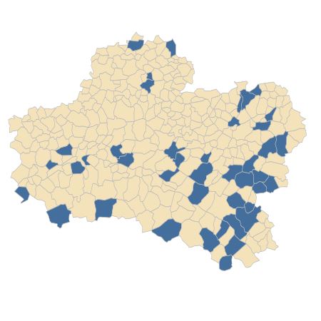 Répartition de Asplenium scolopendrium L. dans le Loiret