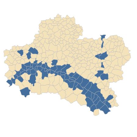 Répartition de Berteroa incana (L.) DC. dans le Loiret