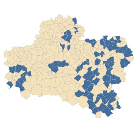 Répartition de Caltha palustris L. dans le Loiret