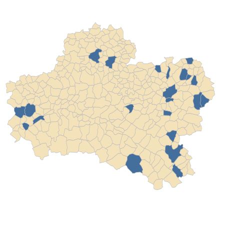 Répartition de Berula erecta (Huds.) Coville dans le Loiret