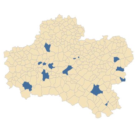 Répartition de Ceratophyllum submersum L. dans le Loiret