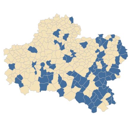 Répartition de Circaea lutetiana L. dans le Loiret