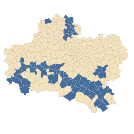 Répartition de Corrigiola litoralis L. dans le Loiret