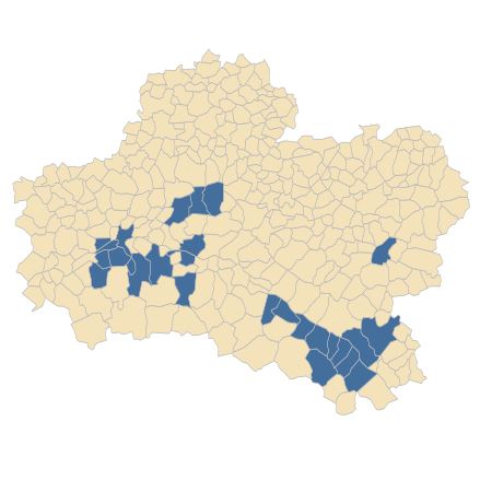 Répartition de Corydalis solida (L.) Clairv. dans le Loiret