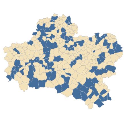 Répartition de Cymbalaria muralis G.Gaertn., B.Mey. & Scherb. dans le Loiret