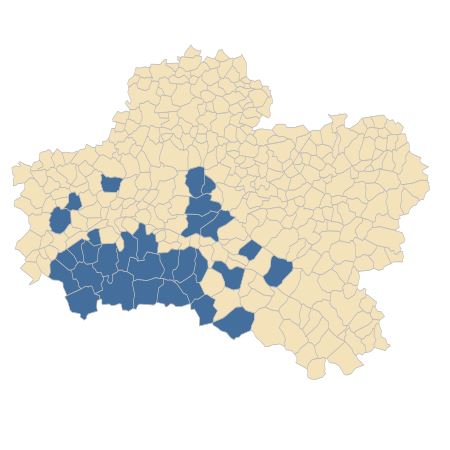 Répartition de Erica scoparia L. dans le Loiret