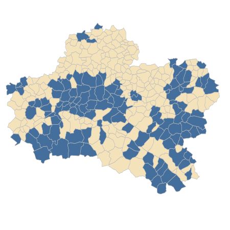 Répartition de Euphorbia amygdaloides L. dans le Loiret