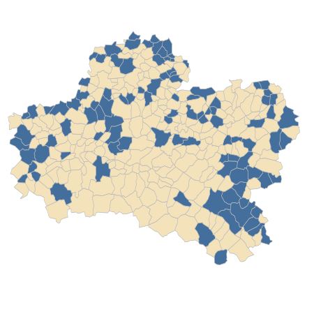 Répartition de Euphorbia exigua L. dans le Loiret