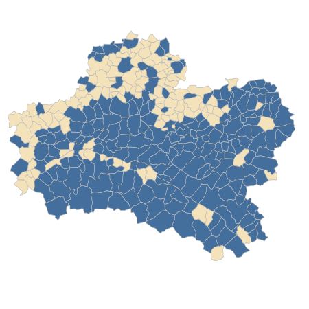 Répartition de Betula pendula Roth dans le Loiret