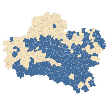 Répartition de Frangula alnus Mill. dans le Loiret