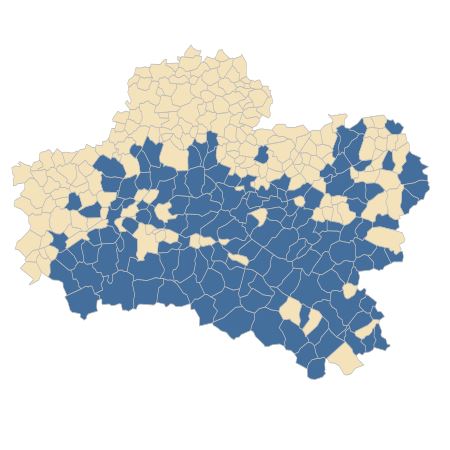 Répartition de Holcus mollis L. dans le Loiret