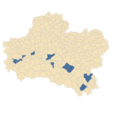 Répartition de Inula britannica L. dans le Loiret