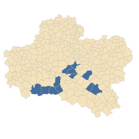 Répartition de Juncus squarrosus L. dans le Loiret