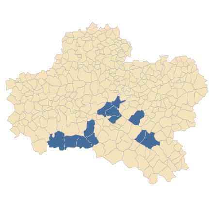 Répartition de Juncus squarrosus L. dans le Loiret