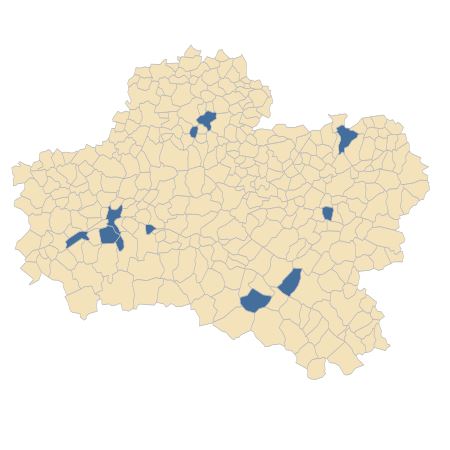 Répartition de Lunaria annua L. dans le Loiret