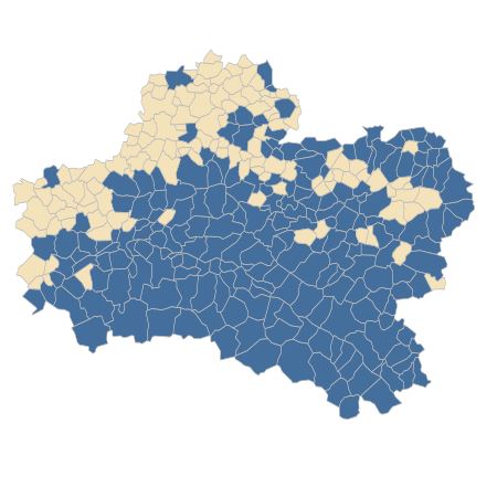 Répartition de Lysimachia vulgaris L. dans le Loiret