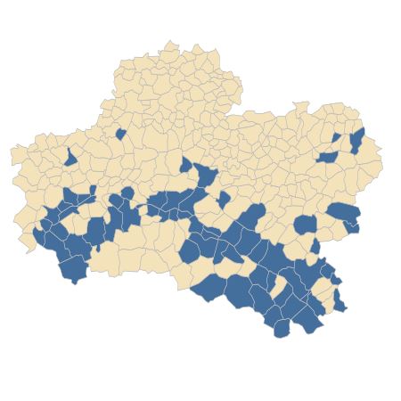 Répartition de Mentha pulegium L. dans le Loiret