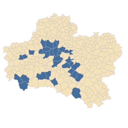Répartition de Pedicularis sylvatica L. dans le Loiret