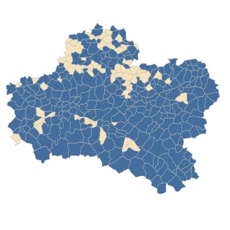 Répartition de Prunella vulgaris L. dans le Loiret