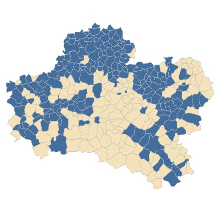 Répartition de Reseda lutea L. dans le Loiret