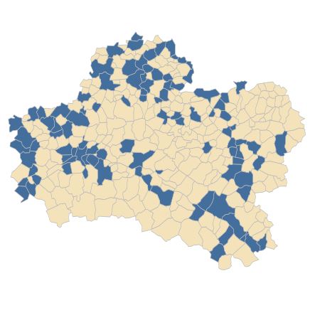 Répartition de Reseda luteola L. dans le Loiret