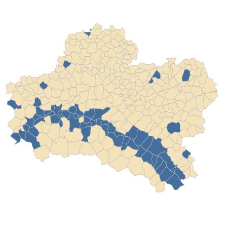 Répartition de Rorippa sylvestris (L.) Besser dans le Loiret