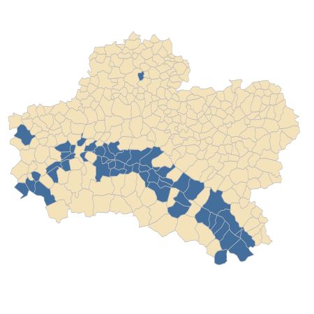 Répartition de Rumex thyrsiflorus Fingerh. dans le Loiret