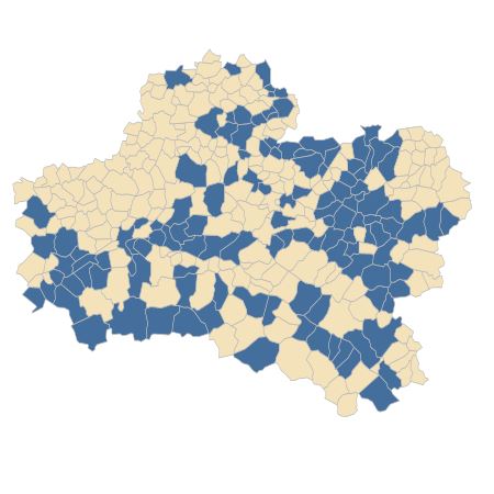 Répartition de Symphytum officinale L. dans le Loiret