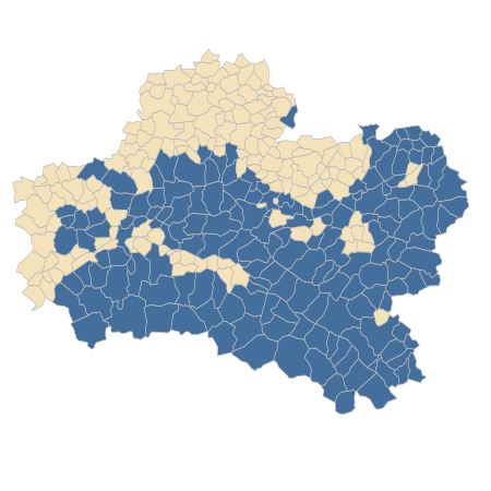 Répartition de Teucrium scorodonia L. dans le Loiret