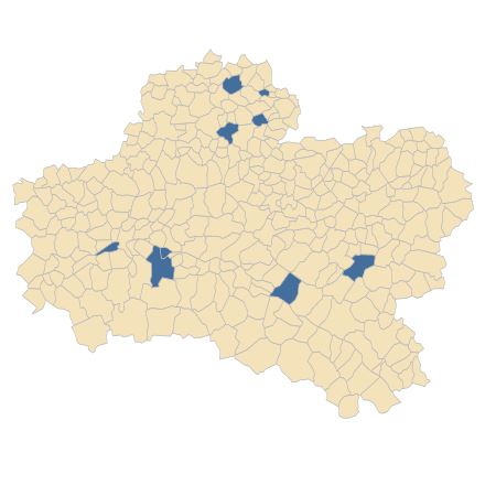 Répartition de Veronica austriaca L. dans le Loiret