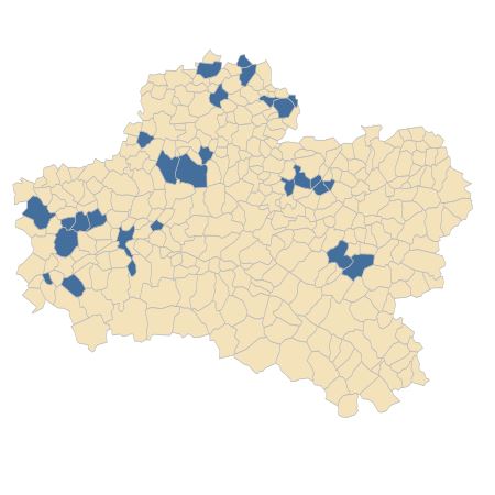 Répartition de Bromus arvensis L. dans le Loiret