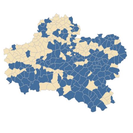 Répartition de Ribes rubrum L. dans le Loiret