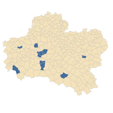 Répartition de Viola tricolor L. dans le Loiret