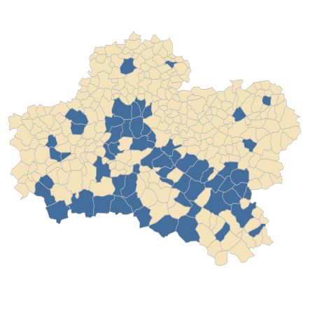 Répartition de Betula pubescens Ehrh. dans le Loiret