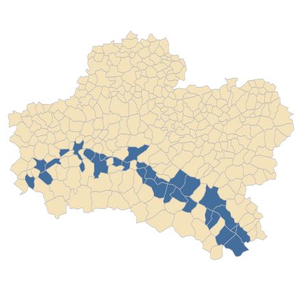 Répartition de Dysphania botrys (L.) Mosyakin & Clemants dans le Loiret