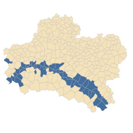 Répartition de Xanthium orientale L. dans le Loiret