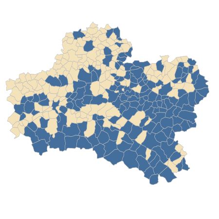 Répartition de Dioscorea communis (L.) Caddick & Wilkin dans le Loiret