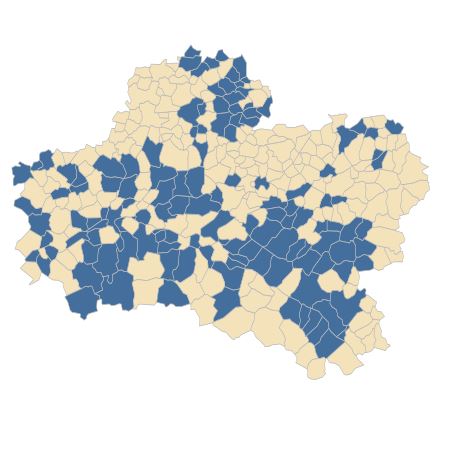 Répartition de Valerianella locusta f. carinata (Loisel.) Devesa, J.López & R.Gonzalo dans le Loiret