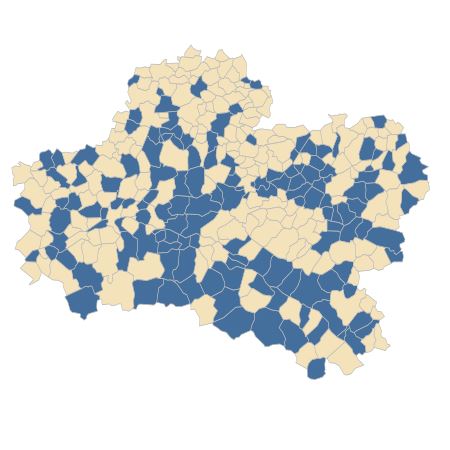 Répartition de Setaria italica subsp. viridis (L.) Thell. dans le Loiret