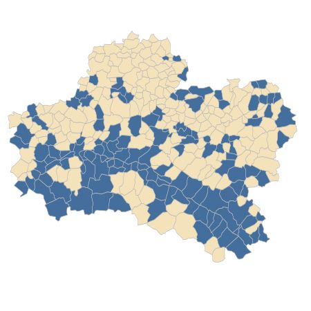 Répartition de Lipandra polysperma (L.) S.Fuentes, Uotila & Borsch dans le Loiret