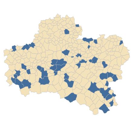 Répartition de Oxybasis rubra (L.) S.Fuentes, Uotila & Borsch dans le Loiret