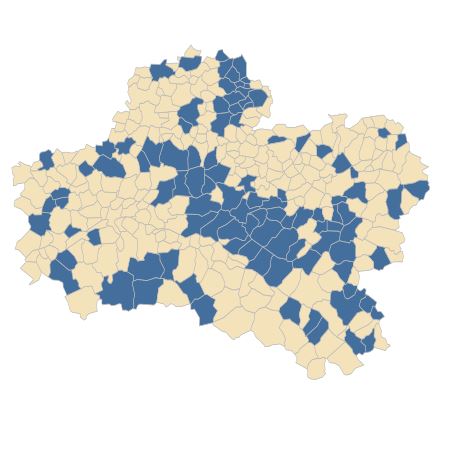 Répartition de Briza media L. dans le Loiret