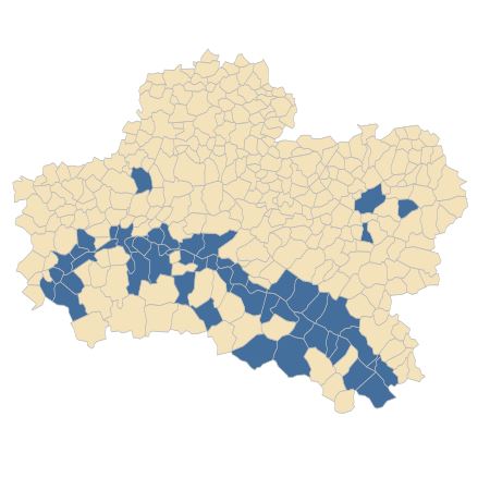 Répartition de Ambrosia artemisiifolia L. dans le Loiret